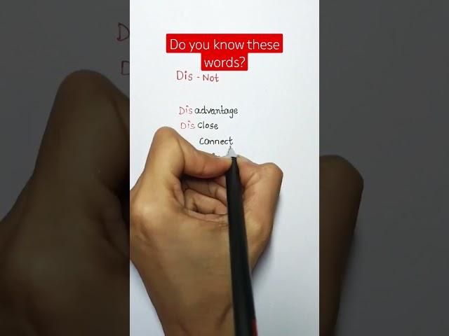 Do you know these words?|Prefix- dis|Learn English