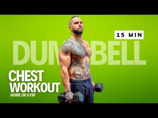 15 Min CHISELED Chest Workout with Dumbbells | Home or gym