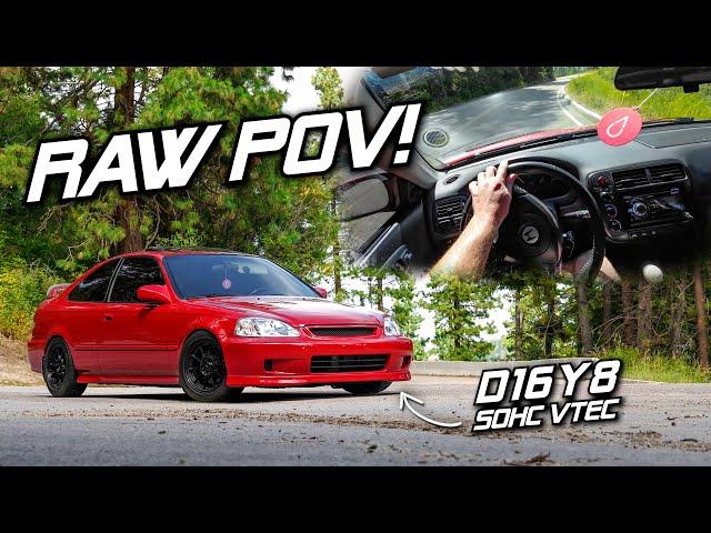 Honda Civic *RAW POV* Mountain Run 4K | D-Series VTEC