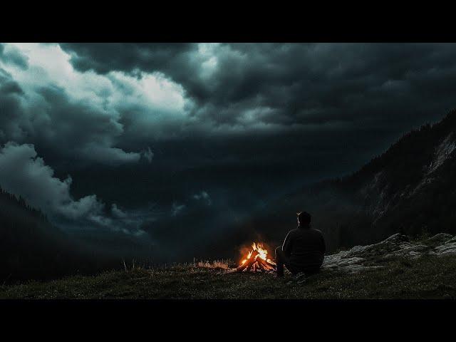 Massive Thunderstorm Rolling in | Approaching your Camp | Calm Before the Storm Ambience | 3 HOURS