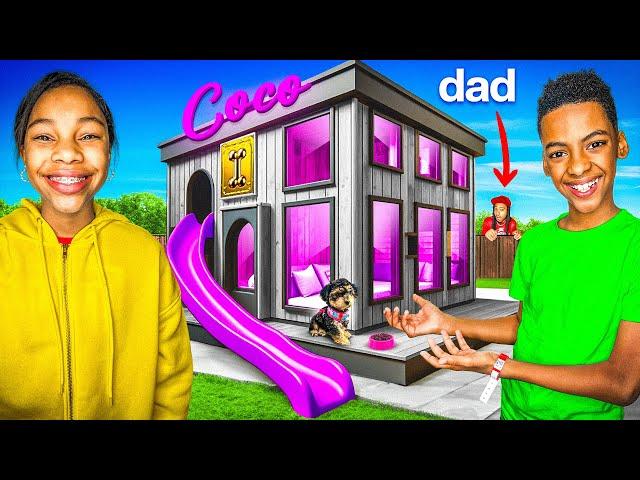We Built A DREAM DOG HOUSE & Hid It From Our Dad!
