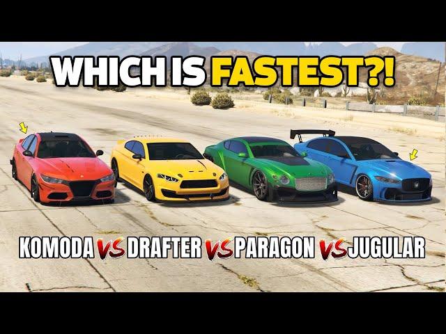 GTA 5 ONLINE - PARAGON R VS 8F DRAFTER VS JUGULAR VS KOMODA (WHICH IS FASTEST?)