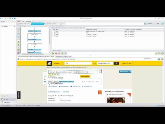 Extract Information from Yellowpages.com