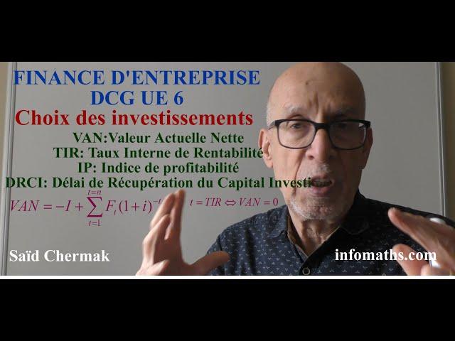 DCG UE 6. FINANCE D'ENTREPRISE. CHOIX DES INVESTISSEMENTS