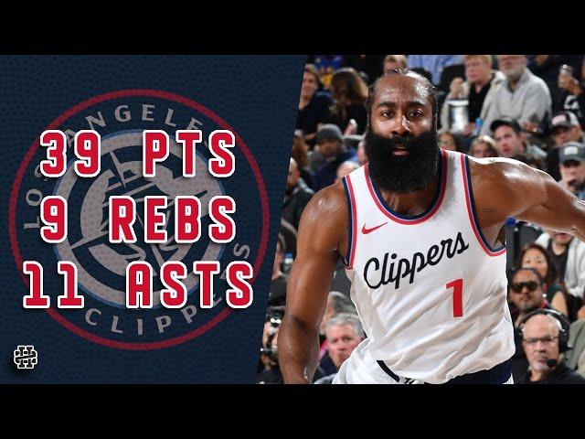 James Harden 39 pts 9 rebs 11 asts vs Nuggets 24/25 season