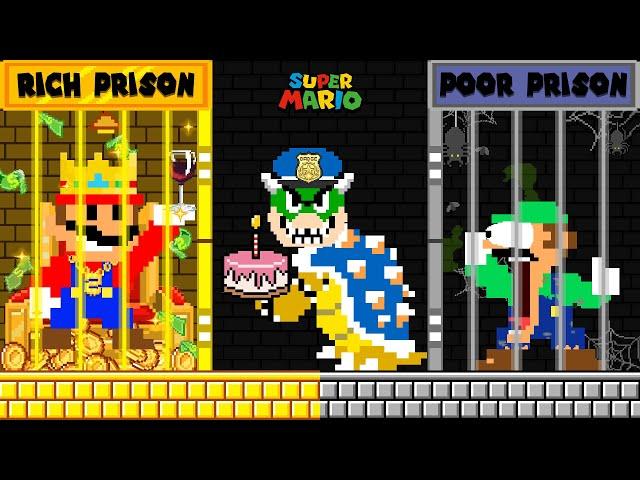 RICH MARIO vs POOR LUIGI But in Bower Prison Escape | Game Animation