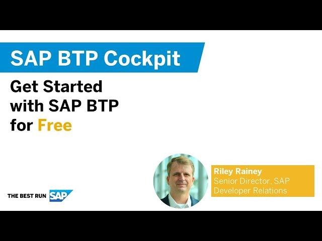 SAP BTP Cockpit: Get Started with SAP BTP