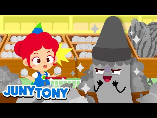 The Naughty Gray Crayon vs. Gray Fruits and Veggies  Crayon Fairies｜Kids Songs｜JunyTony