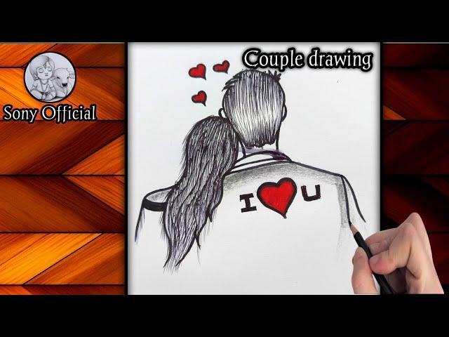 Pencil sketch drawing easy and simple | Easy couple drawing | Pencildrawing•@sonyofficial Arts ||