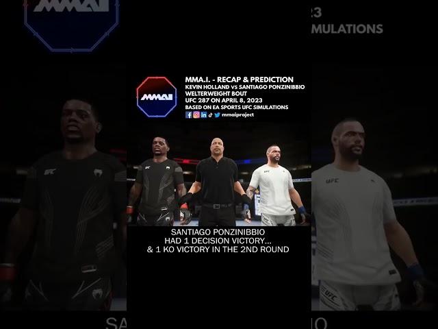  UFC 287 Kevin Holland vs Santiago Ponzinibbio WW Fight Simulation Recap & Prediction #shorts