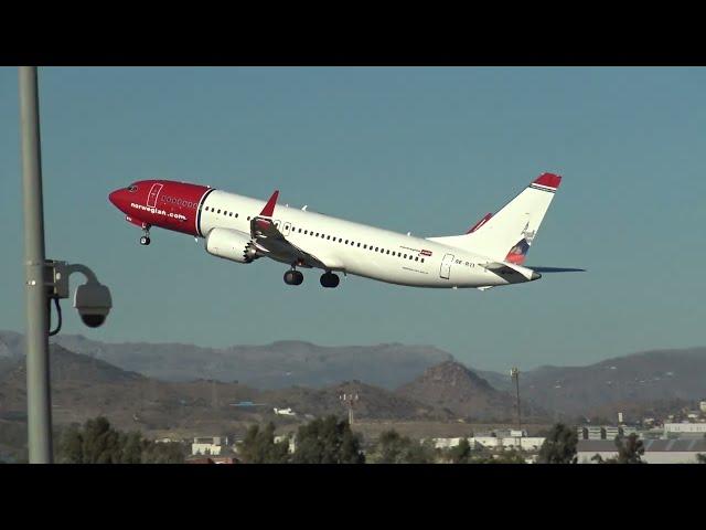 Norwegian Boeing 737-8Max SE-RTI Take Off Malaga LEMG