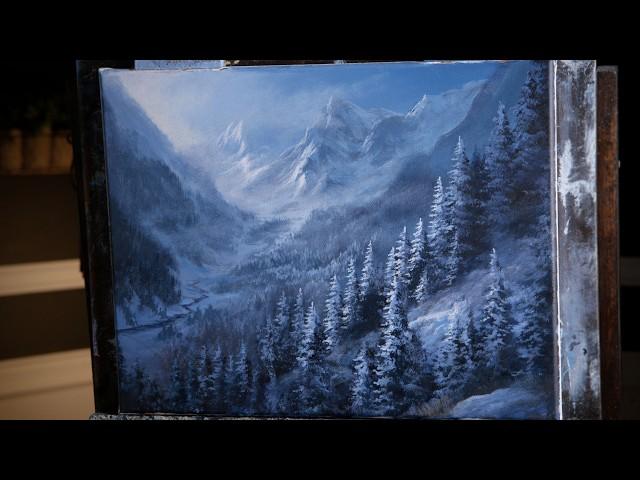 Winter Mountain Landscape Painting