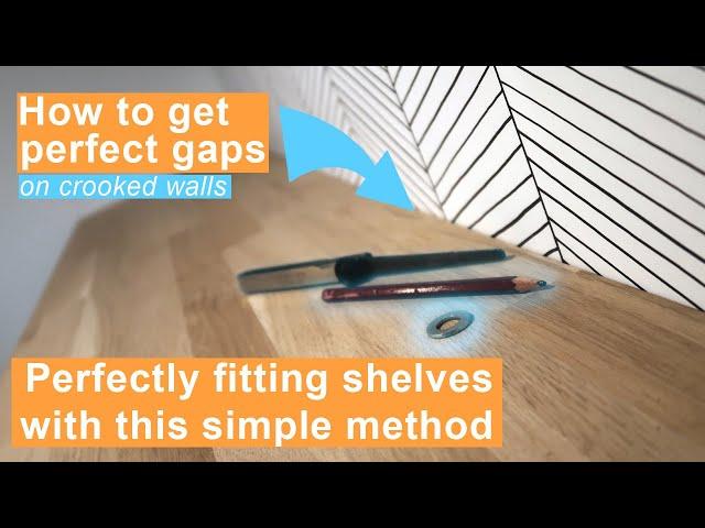 How to perfectly mount a shelf on a crooked wall | How to scribe shelves video