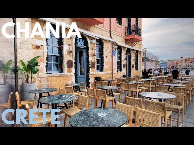 Picturesque Old Town Chania Crete Greece in December