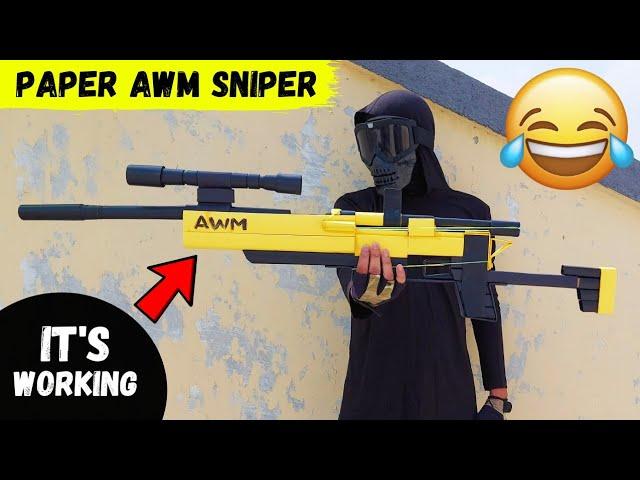 Paper AWM Sniper Gun | Pubg Gun | How to make a Paper AWM Sniper Gun That Shoots Paper Bullets|#bgmi