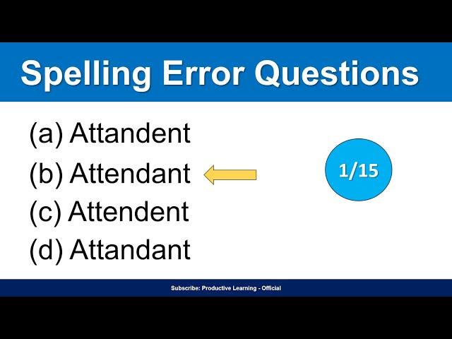 Spelling Error Questions || Choose Correct Word || Spelling Mistakes Questions for Competitive Exams