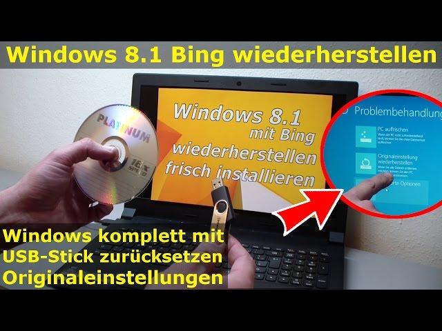 Notebook Windows 8.1 Bing Full Recovery with USB-Drive