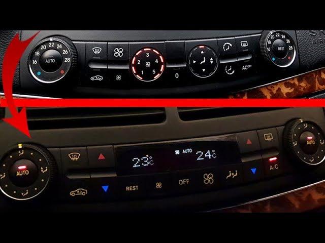 Mercedes W211. How to Replace Climate Control Panel on Information Display Facelift