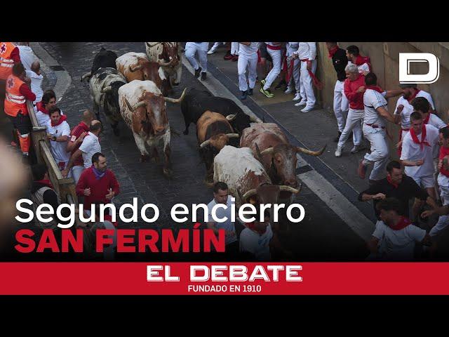 Así ha sido el segundo encierro de San Fermín 2024 con toros de Cebada Gago que deja seis  heridos