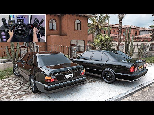 Mercedes-Benz E 500 & BMW M5 E34 - Forza Horizon 5 | Steering Wheel Gameplay