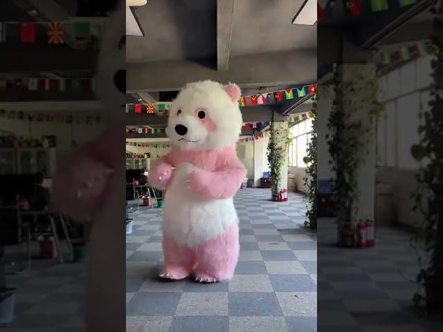 Cute Inflatable Pink Panda Mascot Costume Birthday Party Fancy Cosplay
