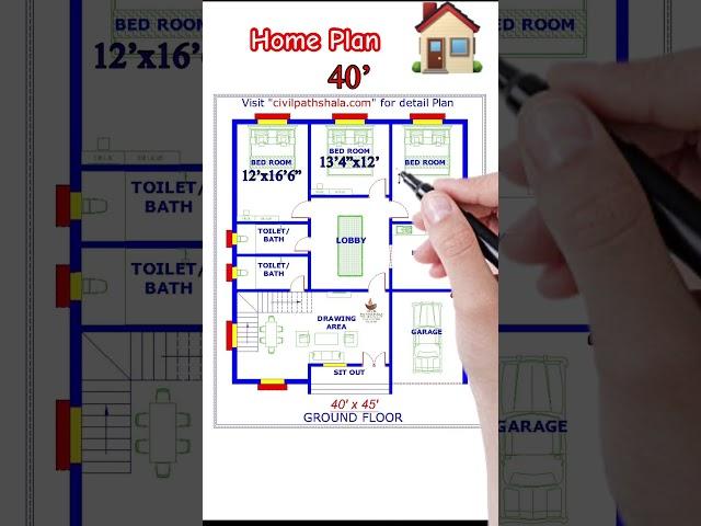 Detail Floor Plan with proper measurements | Building House Plan with Knowledge #shorts #home #house