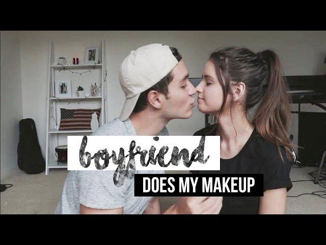 BOYFRIEND DOES MY MAKEUP | Jess Bauer & Gabriel Conte