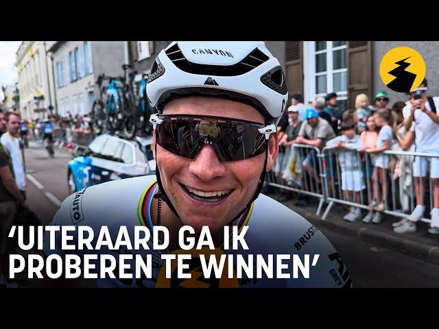 Mathieu van der Poel in witte broek tijdens gravelrit: “Uiteraard ga ik proberen te winnen”