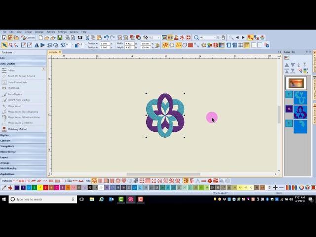 5.03 Master BERNINA Embroidery Software 8—Auto Digitize Toolbox:  Instant Auto Digitize