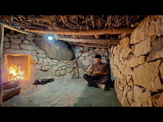 SOLO BUILDING A STONE DUGOUT WITH FIREPLACE IN 75 DAYS (FULL VİDEO) Diy, Bushcraft, Nature Movie