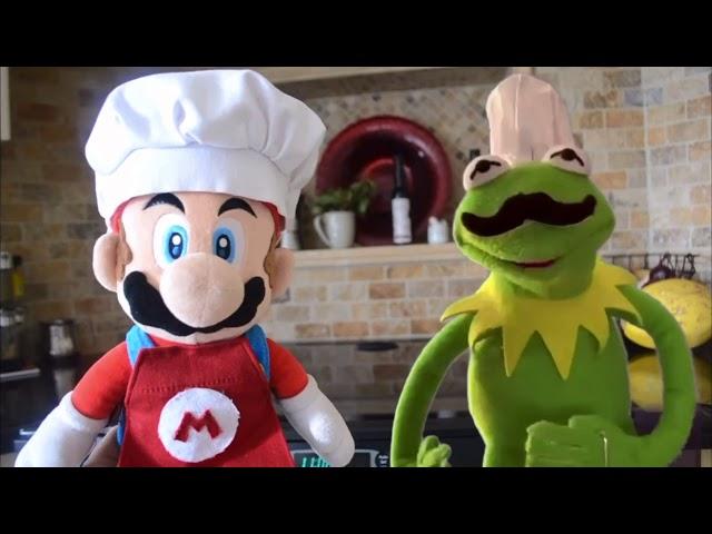 Cooking with chef Mario and Kermitthepuppet