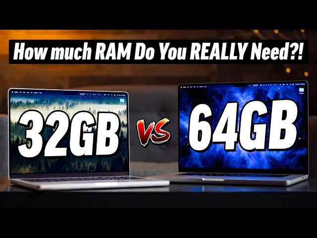 32GB vs 64GB RAM M1 Max MacBook - EXTREME Multitasking RAM Test!