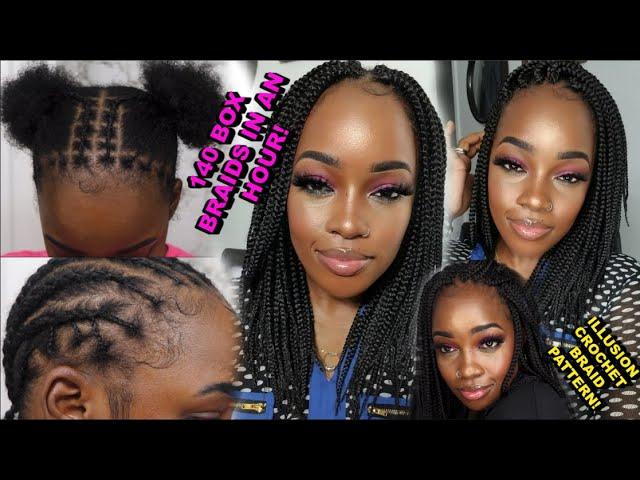 140 SMALL BOX BRAIDS IN UNDER AN HR! ILLUSION INDIVIDUAL CROCHET BRAIDS! CHILLTORIAL | MARY K BELLA