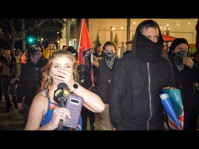 Antifa Gets EMBARRASSED By Conservative Girl