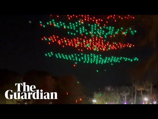 Drones collide and fall to ground at Florida holiday event