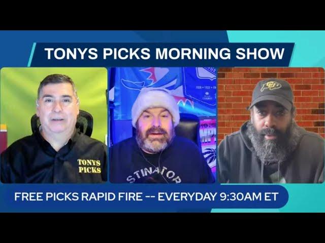 Live NCAAF NHL NCAAB Picks Tonys Picks Morning Show 12-18-2024