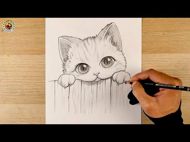 how to draw | How To Draw A Cat Step By Step | Cat Drawing Easy | easy drawing | animals drawing