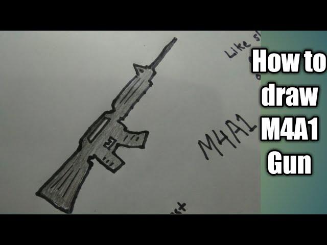 How to draw M4A1 Gun of Free Fire and PUBG|Very easy|SHN BEST ART|