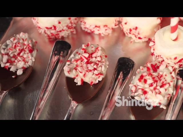 Chocolate Covered Spoons - Marshmallow Peppermint Pops - Candy Ideas