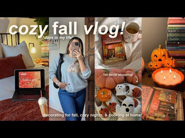 FALL VLOG! decorating & shopping for fall, cozy nights, cooking at home, & trying fall drinks!