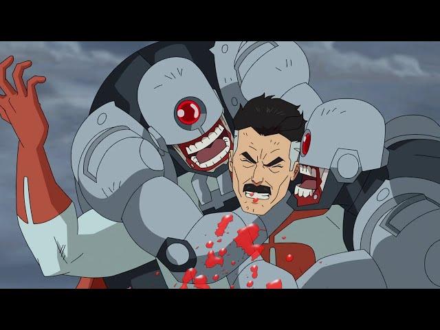 Omni man VS Zombie Robots | Invincible Episode 7