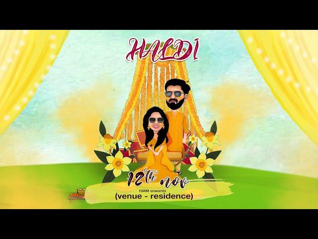 Indian Wedding Video Invite - Caricature Wedding Invite and Animation Wedding Invite