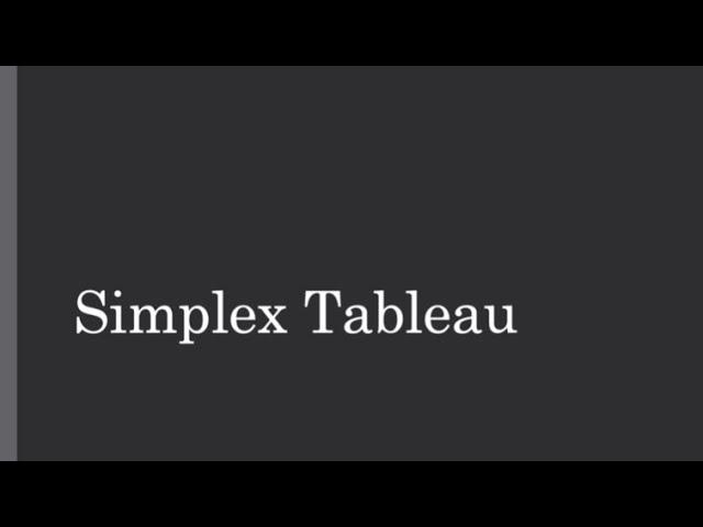 lineare Optimierung mit dem Simplex-Tableau