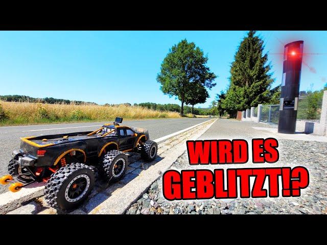 Kann mein GRÖßTES ferngesteuertes Fahrzeug GEBLITZT WERDEN?? (6x6 Xmaxx - 100 Km/h schnell)