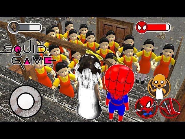 Playing as Spider Baby & Baby Granny VS Squid Game Doll in Granny House - funny horror animation