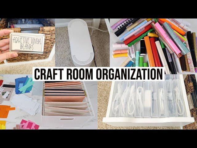 ORGANIZE MY CRAFT ROOM WITH ME | CRAFT & CRICUT ORGANIZATION IDEAS