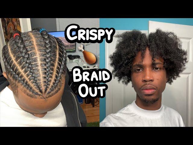 Taking Out Crispy Cornrows After A Month ( Mens Braid Out Tutorial )