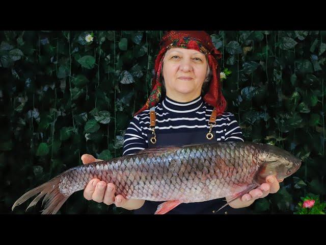 Grandma cooked a very big fish and we were extremely surprised by its taste