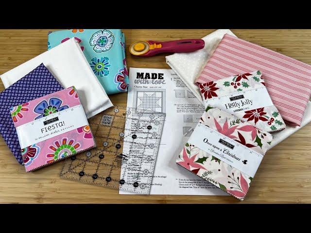 Use ONE CHARM PACK or TWO CHARM PACKS for an EASY lap quilt for someone special! BEGINNER FRIENDLY!