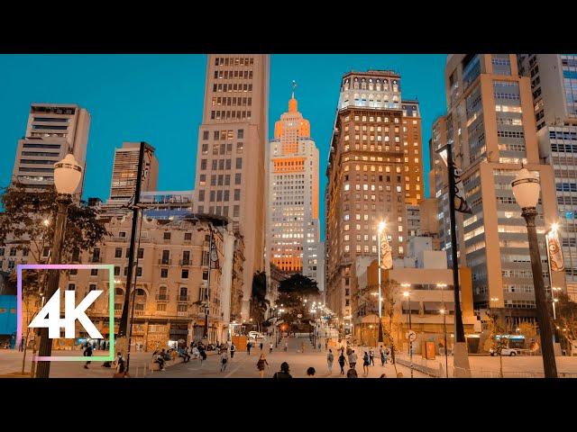 Walking through the historic center of São Paulo | 4K | Sunset